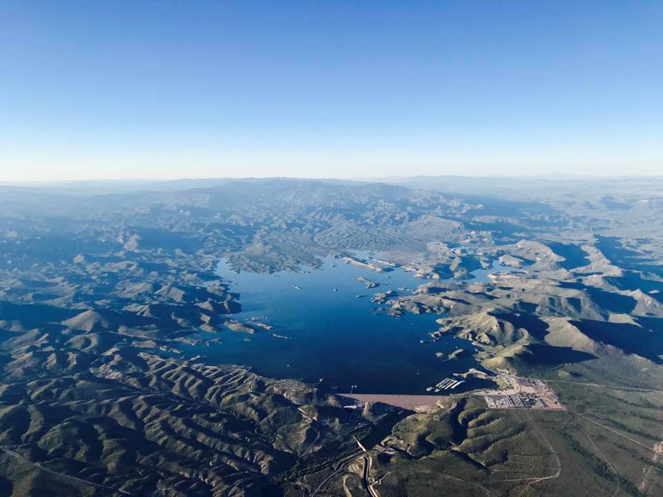 Aerial View of Lake Pleasant from a Hot Air Balloon